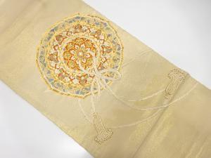 アンティーク　池田商事製　鏡裏模様刺繍袋帯（材料）